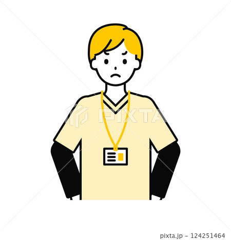 上半身のポーズ_シンプルな介護士の男性15 124251464