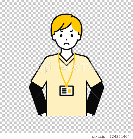 上半身のポーズ_シンプルな介護士の男性15 124251464