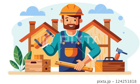 A Carpenter is a skilled tradesperson who constructs, installs, and repairs wooden structures and components in residential, commercial, and industrial settings. 124251818