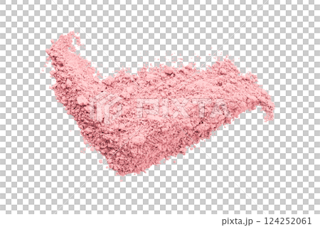 Pink powder isolated on transparent background. 124252061