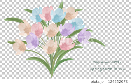 Colorful tulip bouquet (picture book style) 124252078