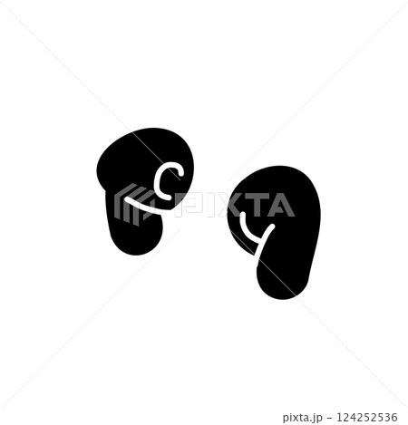 ワイヤレスイヤホンの手書きベクターイラストアイコン 124252536