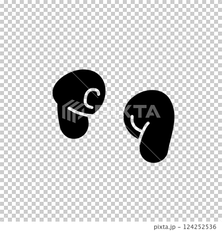 ワイヤレスイヤホンの手書きベクターイラストアイコン 124252536