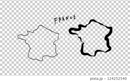 Simple vector illustration of a map of France drawn with pen and brush Simple vector illustration of a map of France drawn with pen and brush 124252540