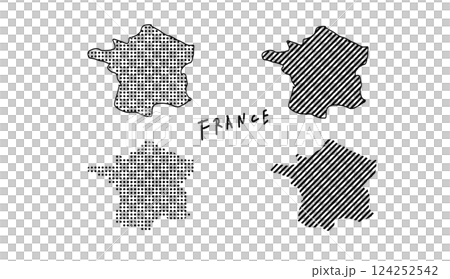 法國手繪地圖的向量插圖（圖案） 124252542