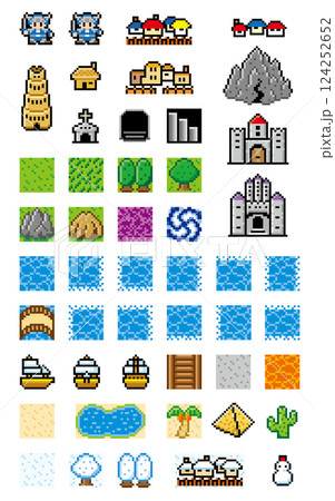 RPG風ドット絵 フィールドマップ用パーツ RPG風ドット絵 フィールドマップ用パーツ 124252652