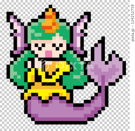 遊戲風格像素藝術：美人魚 124252759