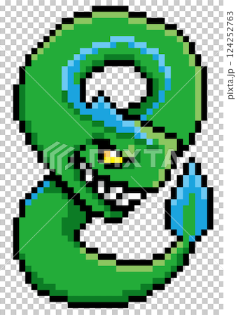 Game-style pixel art: Moray eel monster Game-style pixel art: Moray eel monster 124252763