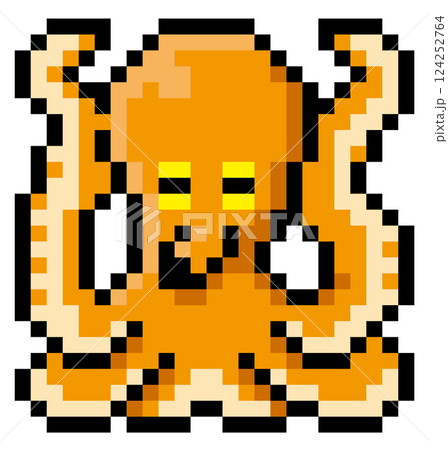 ゲーム風ドット絵　タコ風モンスター 124252764