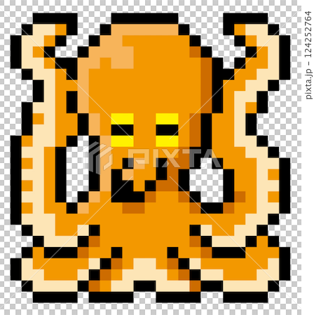 ゲーム風ドット絵　タコ風モンスター 124252764