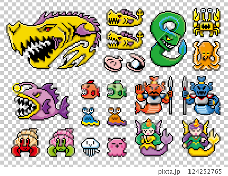 RPG 風格像素藝術:海怪集 RPG 風格像素藝術:海怪集 124252765