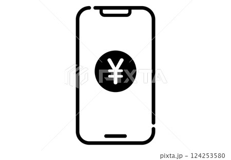 スマートフォンと日本円マークのアイコン 124253580