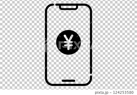 スマートフォンと日本円マークのアイコン 124253580