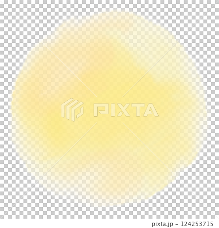 黄色の水彩風にじみイラスト 124253715