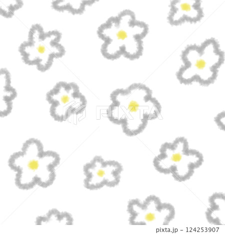 パステルで描いたふわ花の背景イラスト10 パステルで描いたふわ花の背景イラスト10 124253907