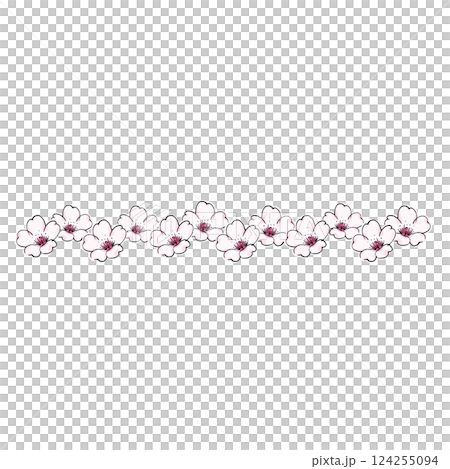 Simple cherry blossom line frame 124255094