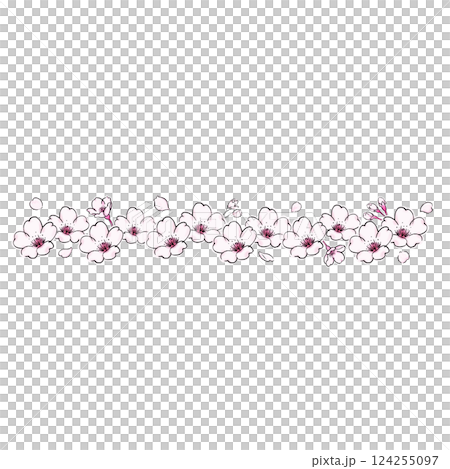 Simple cherry blossom line frame 124255097
