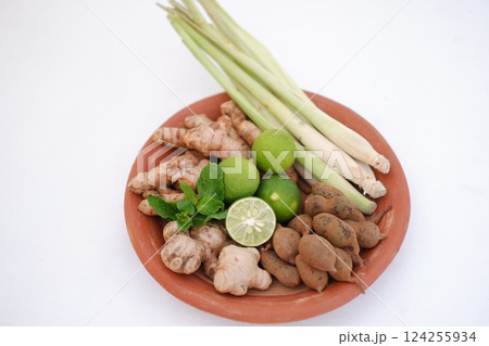 Commonly used ingredient for herbal medicine and seasoning in Southeast Asia 124255934