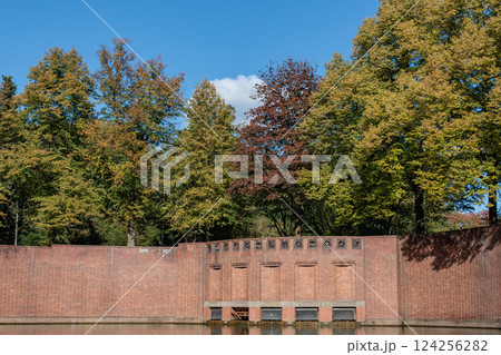 the city of Hamburg at the alster river in germany 124256282
