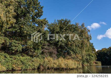 the city of Hamburg at the alster river in germany 124256285