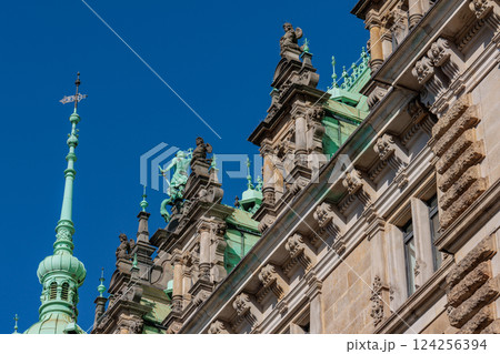 the city of Hamburg at the alster river in germany 124256394
