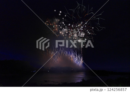 秋田県大仙市　夜空と花火大会 124256857