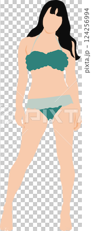 Illustration of a woman in a swimsuit posing Illustration of a woman in a swimsuit posing 124256994