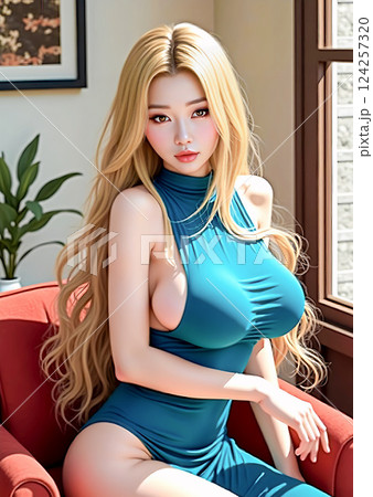 自撮りする若い女性　実況　生配信　インスタ映え　 [AI生成画像] 124257320