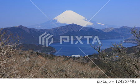 大観山から見た富士山と芦ノ湖 大観山から見た富士山と芦ノ湖 124257498