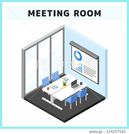 アイソメトリックな会社の会議室イラスト素材 アイソメトリックな会社の会議室イラスト素材 124257582