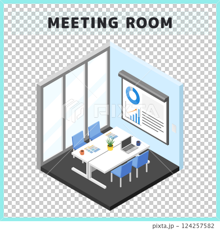 アイソメトリックな会社の会議室イラスト素材 アイソメトリックな会社の会議室イラスト素材 124257582