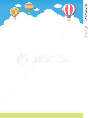 気球と青空のフレーム 124258376