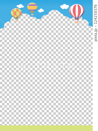 気球と青空のフレーム 124258376