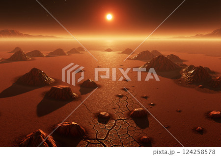 灼熱の地球外惑星のイメージ　AI生成画像 124258578