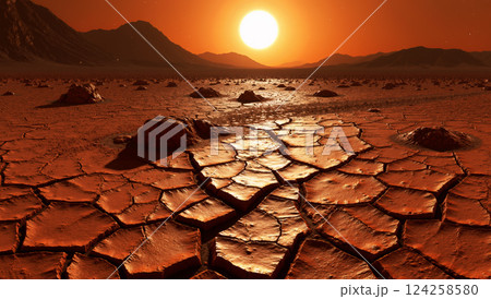 灼熱の地球外惑星のイメージ　AI生成画像 124258580