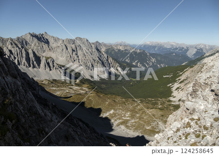 Goetheweg trail at Karwendel mountains on Karwendel Hohenweg, Austria 124258645
