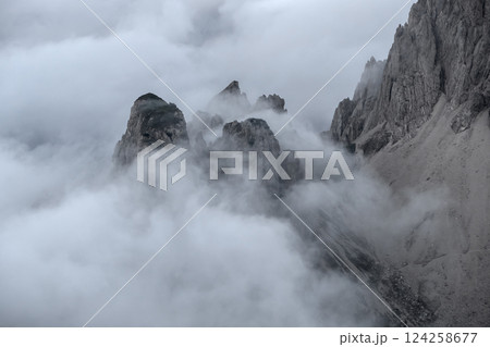 Panoramic view Nordlinger hut on Karwendel Hohenweg, Austria 124258677