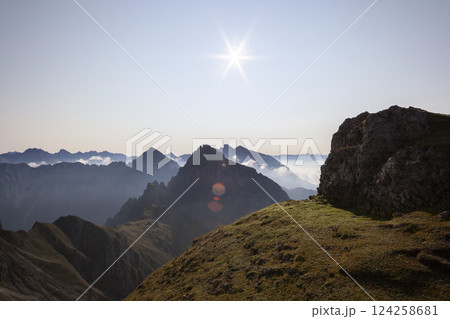 Ursprungssattel Nordlinger hut on Karwendel Hohenweg, Austria 124258681