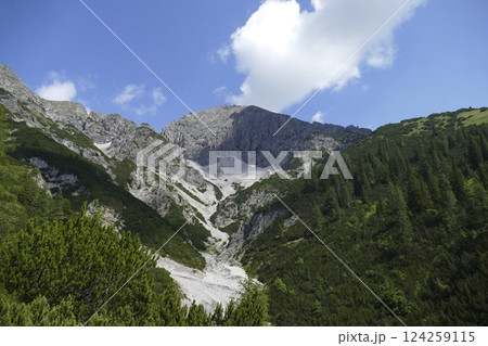 Mountain panorama at Karwendel Hohenweg, Austria 124259115