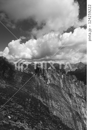 Mountain panorama at Karwendel Hohenweg, Austria 124259222