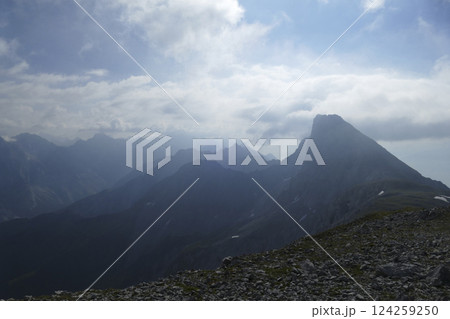 Mountain panorama at Karwendel Hohenweg, Austria Mountain panorama at Karwendel Hohenweg, Austria 124259250