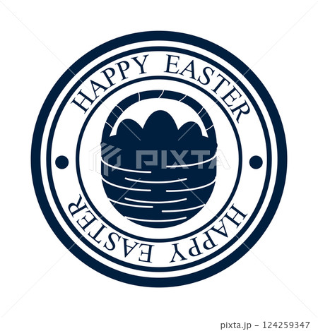 Easter postal retro stamps icon basket Easter postal retro stamps icon basket 124259347