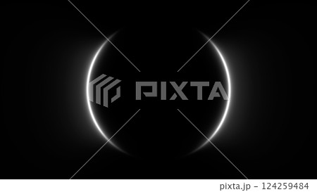 Black and white radio wave signal. Radar and search echo visualization digital background. Glowing neon smooth sci fi frequency lines.	 124259484