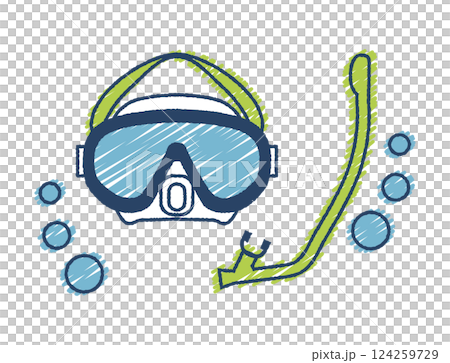 手繪水肺潛水插圖 手繪水肺潛水插圖 124259729