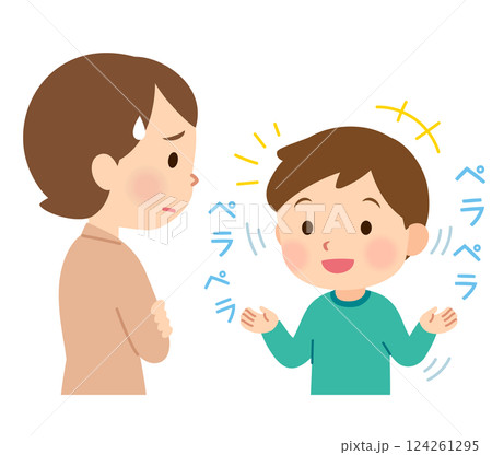 おしゃべりが止まらない男の子　発達障害 124261295