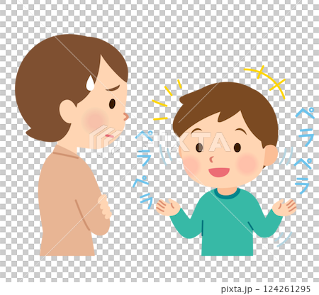 おしゃべりが止まらない男の子　発達障害 124261295