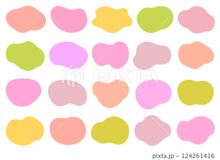 抽象的な形の素材 セット 春色 抽象的な形の素材 セット 春色 124261416