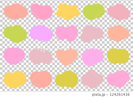 抽象的な形の素材 セット 春色 抽象的な形の素材 セット 春色 124261416