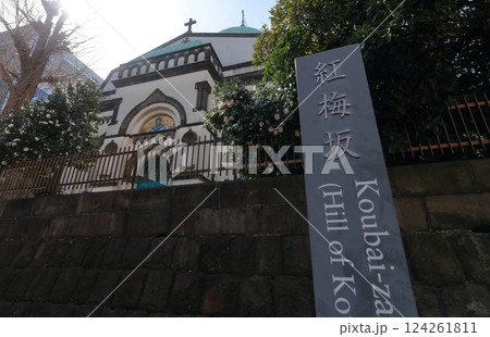 紅梅坂から見上げるニコライ堂（正式名称は東京復活大聖堂）外観 124261811