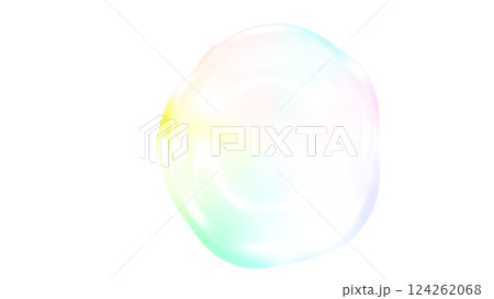 バブル球体　ジェル状　透明png　イラスト　春色　虹色カラフル素材　シャボン玉水泡 124262068